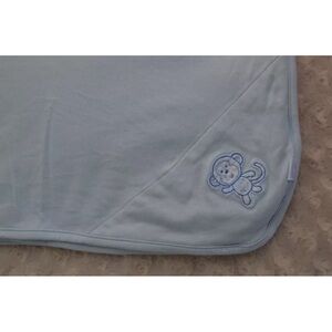 Little Me Blue Monkey Baby Boy Blanket Receiving Security Lovey 100% Cotton